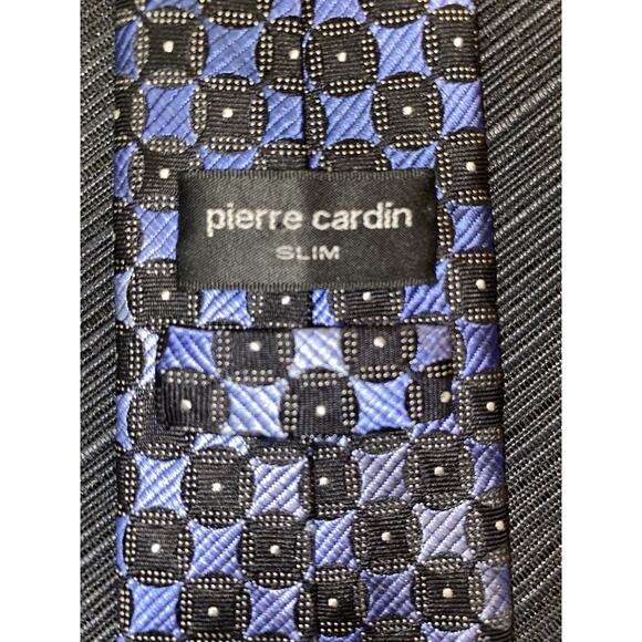 Pierre Cardin Slim Men's Tie Blue Diamond 2.75” W x 58” L 100% Silk - Picture 3 of 4